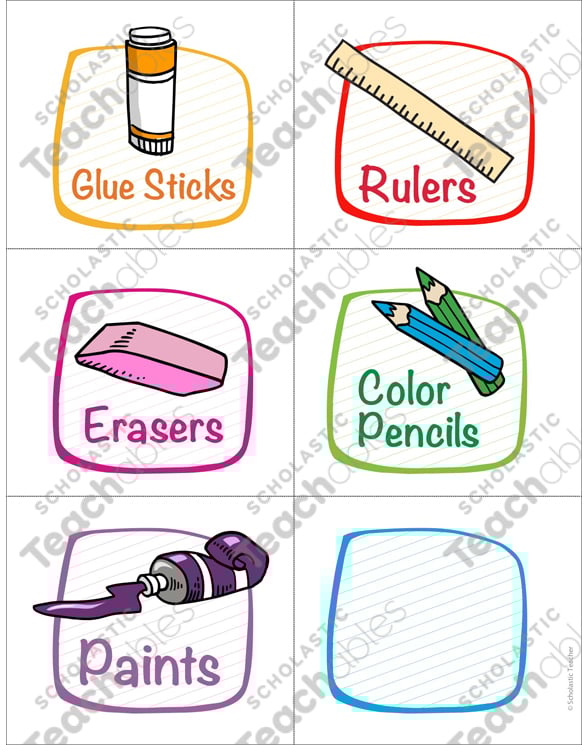 Labels for Classroom Supplies | Printable Labels and Name Tags