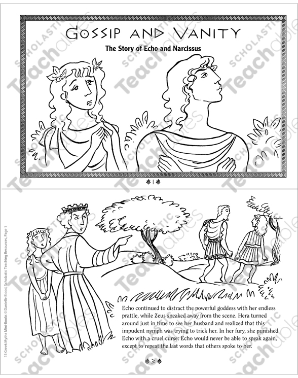 Gossip And Vanity Greek Myth Printable Mini Books