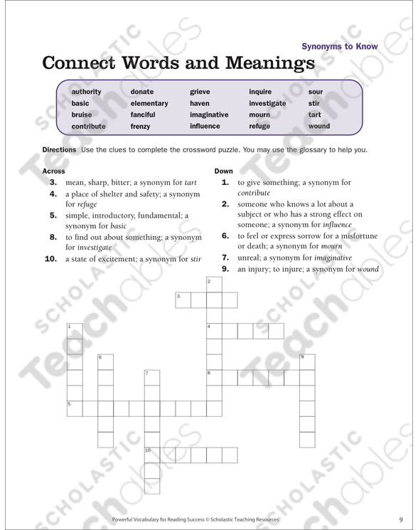 Synonyms to Know: Read Words in Context (Grades 5-6 ...