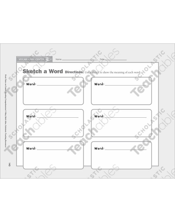 Sketch A Word Vocabulary Learning Center Printable