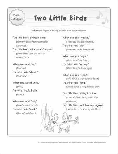 Two Little Birds: Content-Building Action Song