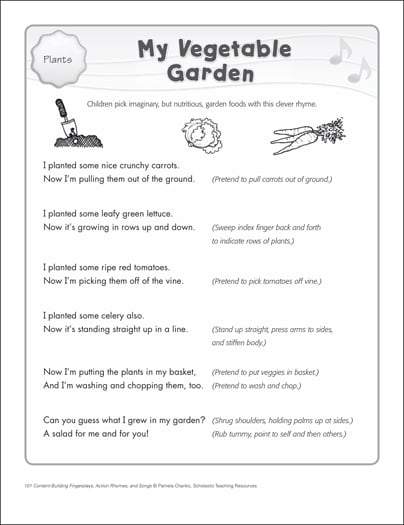 My Vegetable Garden: Content-Building Action Song