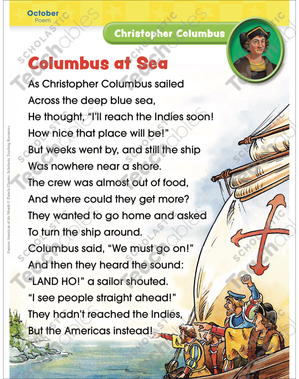 Christopher Columbus: Famous American Text Set | Printable ...
