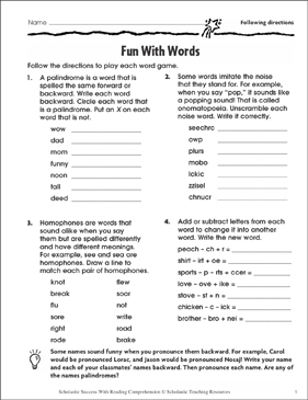 download 4th grade grammar worksheets