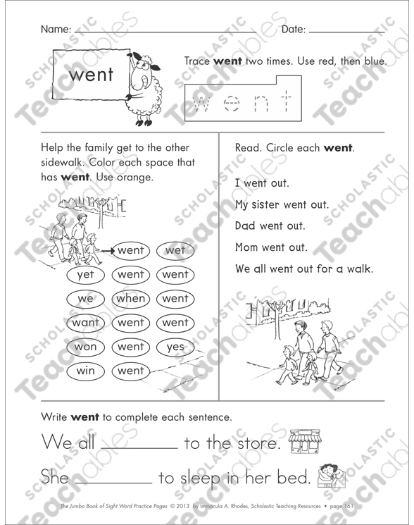 Sight Word Practice Page for “went” | Printable Skills Sheets sight-word-practice-page-for-went-printable-skills-sheets