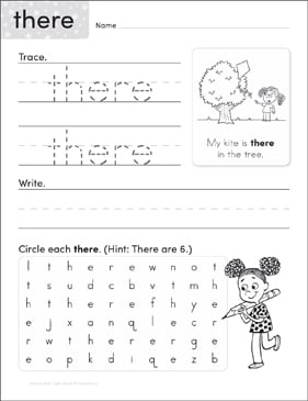 There Sight Word Worksheet paringinst2