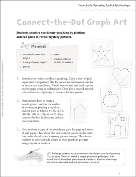 Connect The Dot Graph Art Coordinate Geometry Spatial Relationships Printable Connect The Dots Craftivities