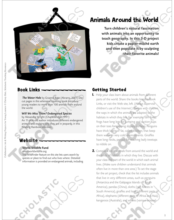 Animals Around the World Art & Writing Project | Printable ...