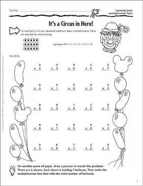 It's a Circus in Here! (Multiplication Facts) | Printable ...