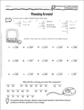 Mousing Around (Division Without Remainders) | Printable ...