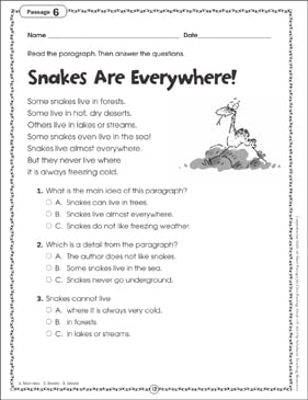 Snakes Are Everwhere! Close Reading Passage | Printable ...