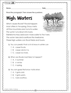 droughts floods printable passages worksheets activities for kids