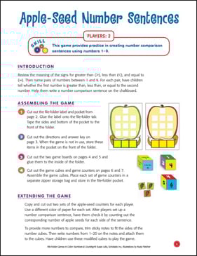Apple-Seed Number Sentences: File-Folder Game