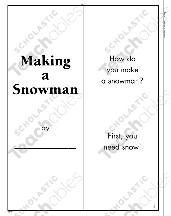 Making A Snowman Literacy Building Booklet Printable Mini Books Making A Snowman Literacy Building Booklet Printable Mini Books