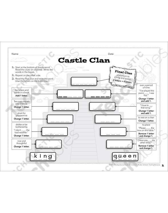 Castle Clan: Word-Building Pyramid Puzzle | Printable Games ...