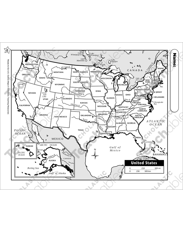 Map of the United States (Outlined & Labeled) | Printable Maps