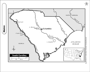Printable Map Of South Carolina Printable Map Of The United States