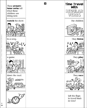 Time Travel With Regular Verbs—Flip-Up | Printable Research and 