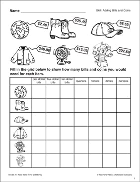 money grade 5 collection printable leveled learning
