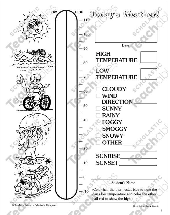Today's Weather Activity Sheet | Printable Skills Sheets