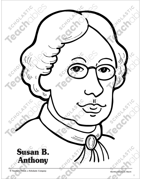 Susan B Anthony Portrait Pattern Printable Coloring Pages