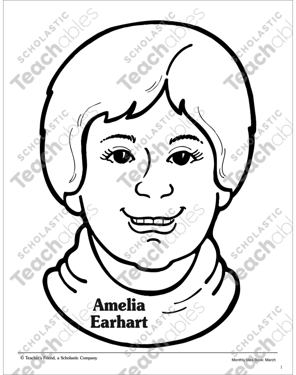 coloring pages of amelia earhart