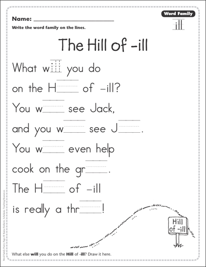 The Hill of -unwell (Term Relatives -sick): Term Family members Poetry Website page image regarding Word Families Printable known as The Hill of -sick (Phrase Family members -unwell): Term Relatives Poetry Web site