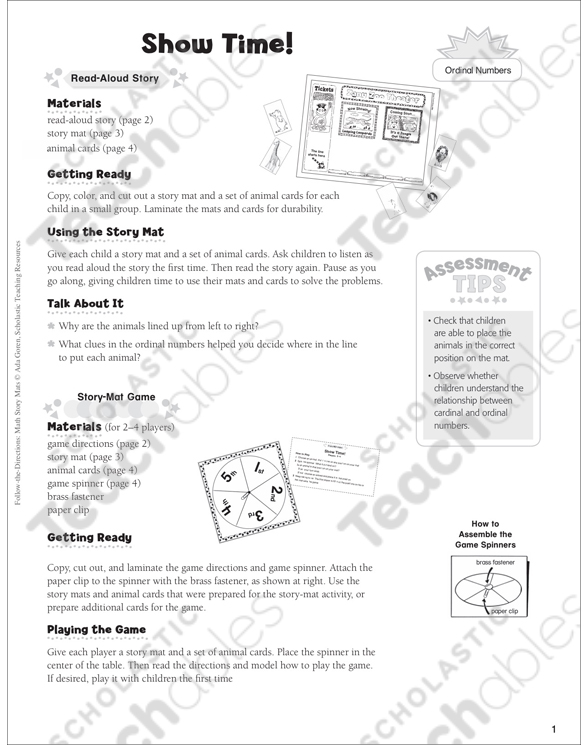 Show Time! (Ordinal Numbers): Follow-the-Directions Math ...