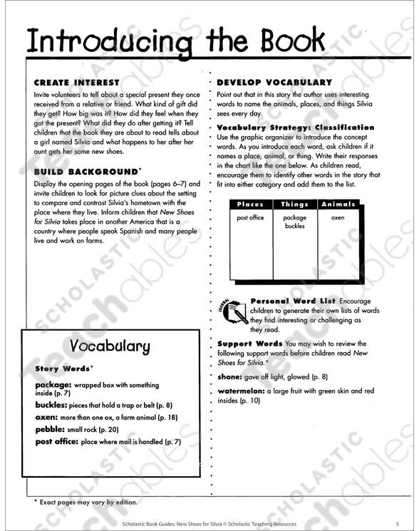 Book Guide: New Shoes for Silvia | Printable eBooks, Graphic ...