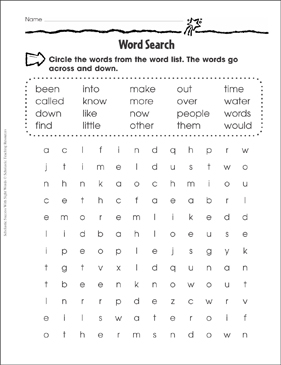 word search review sight words practice printable skills sheets word searches