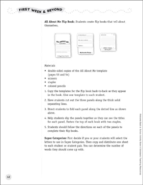 All About Me Flip Book: First Week of School & Beyond