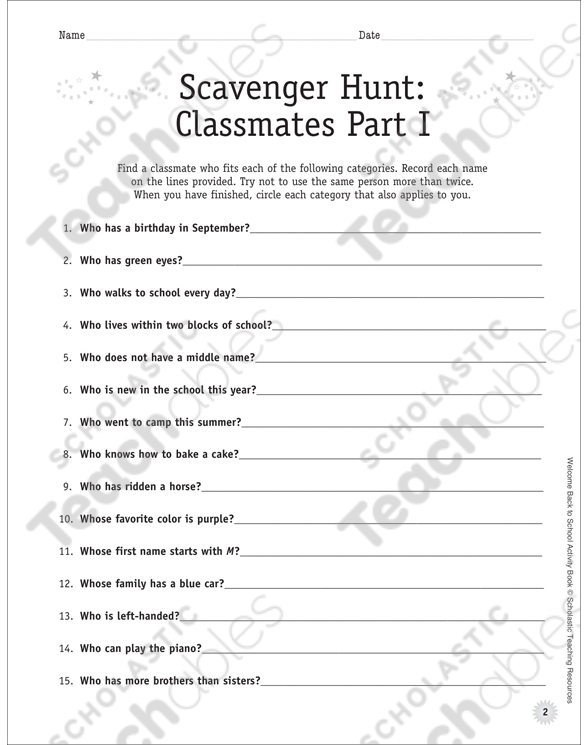 Getting-to-Know-You Activities | Printable Classroom ...