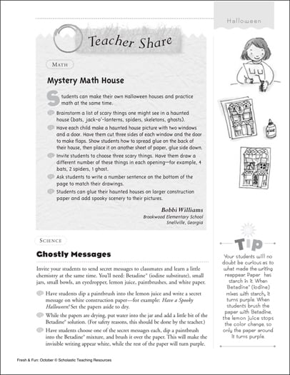 Mystery Math House/Ghostly Messages | Printable Lesson Plans ...
