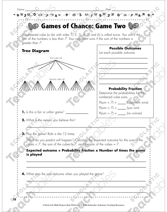 Games of Chance: Real-Life Math Project