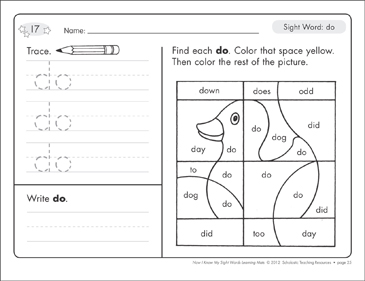 Sight Word (do): Sight Words Learning Mat | Printable Skills Sheets