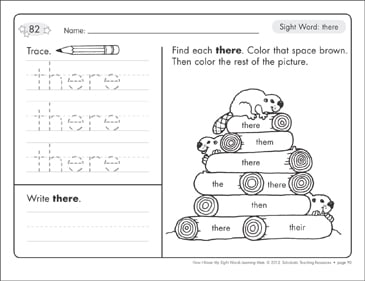 Sight Word (there): Sight Words Learning Mat | Printable Skills Sheets sight-word-there-sight-words-learning-mat-printable-skills-sheets