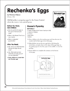 Rechenka S Eggs By Patricia Polacco A Reading Response Project Printable Lesson Plans And Ideas Craftivities