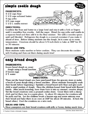 cooking recipe activities for preschool elementary printable worksheets
