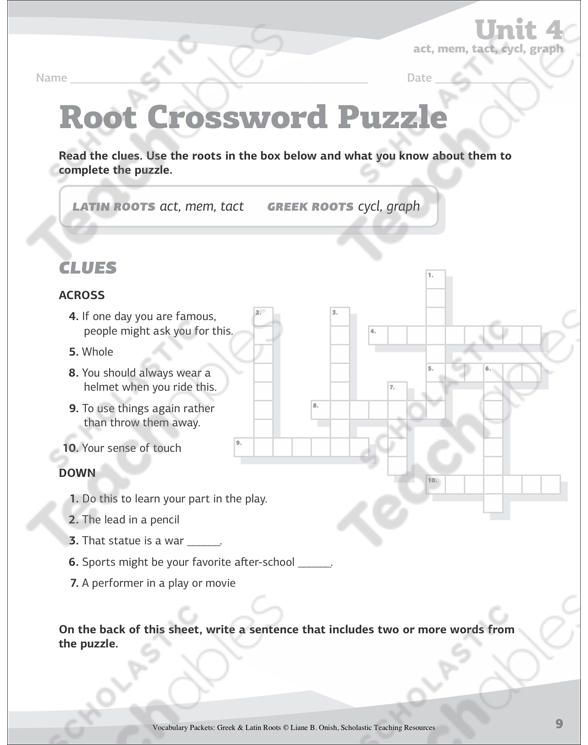 Greek & Latin Roots: Units 3 & 4 | Printable Skills Sheets ...