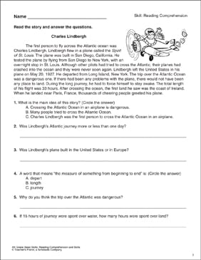 New York Reading Comprehension Worksheets - A Worksheet Blog