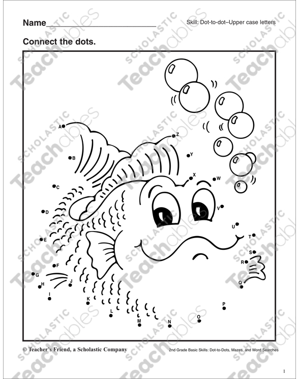 Dot-to-Dot - Fish | Printable Connect the Dots and Skills Sheets