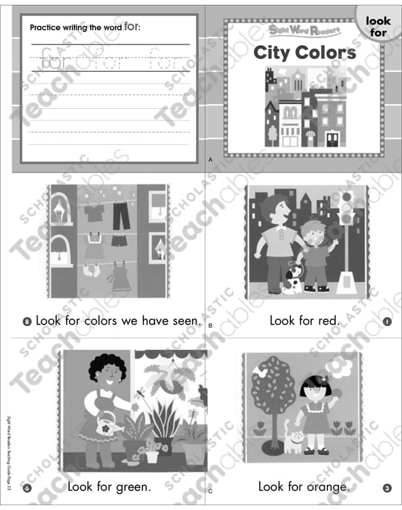 City Colors (Look, For): Sight Word Reader | Printable Mini-Books