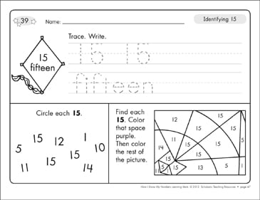 identifying and counting to 15 number learning mats printable skills sheets