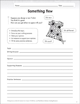 something new grade 3 opinion writing lesson printable skills sheets assessment tools