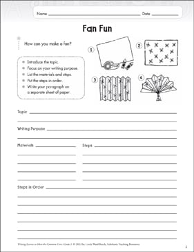 Fan Fun: Grade 3 Explanatory Writing Lesson | Printable ...