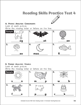 reading skills practice test 9 printable test prep and tests skills sheets