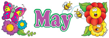 May (With Butterfly and Flowers): Word Art | Printable Clip Art and Images