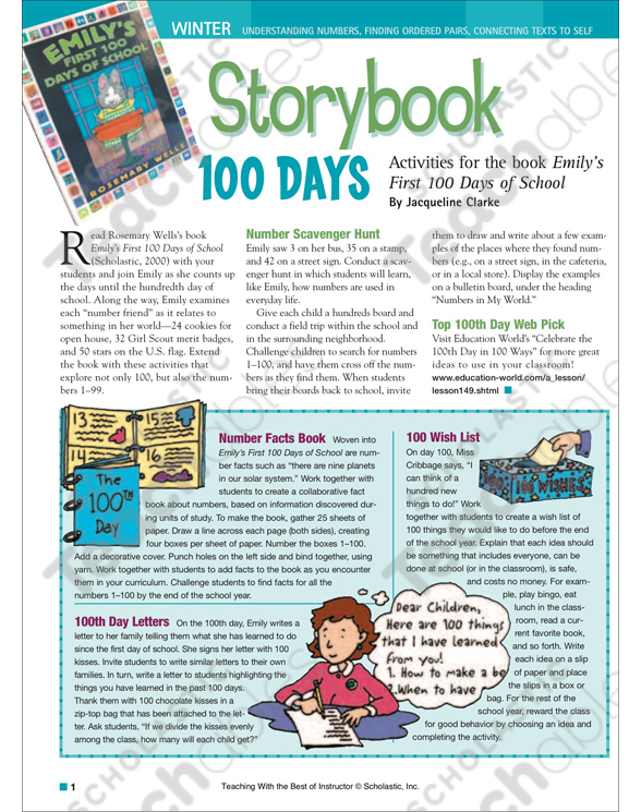 Download Emily S First 100 Days Of School Activities Printable Lesson Plans And Ideas Skills Sheets