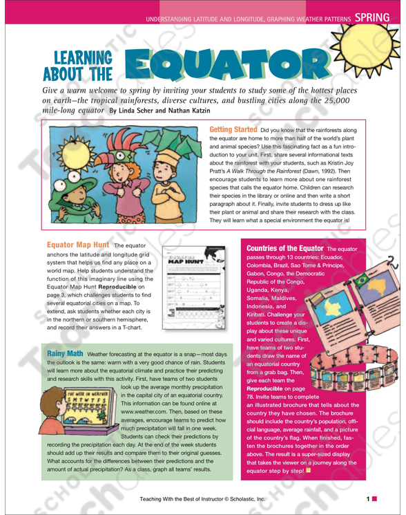 Equator Map Hunt Printable Lesson Plans And Ideas Skills Sheets