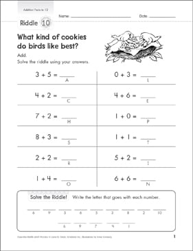 Bird Cookies: Solve-the-Riddle Math Practice | Printable ...